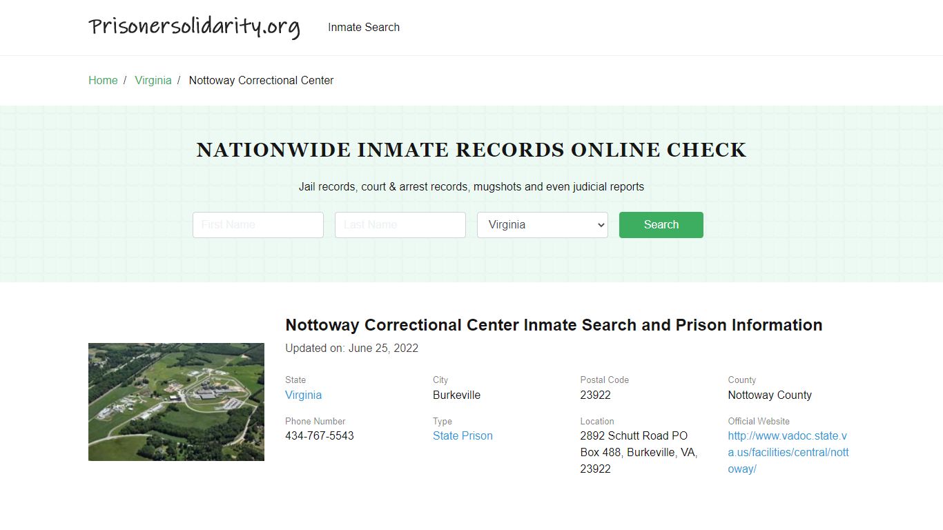 Nottoway Correctional Center Inmate Search, Visitation, Phone no ...